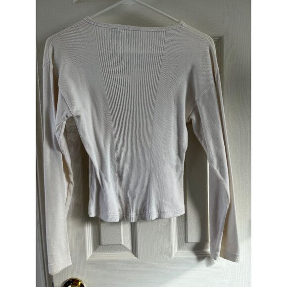 Vintage 1980's Girl's DKNY Long Sleeve White Ribbed Blouse Large NWOT DKNY Logo - Picture 6 of 6